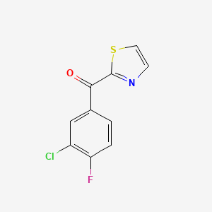 molecular formula C10H5ClFNOS B8003162 2-(3-Chloro-4-fluorobenzoyl)thiazole 