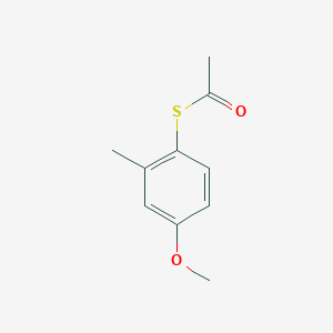 molecular formula C10H12O2S B8003201 S-4-Methoxy-2-methylphenylthioacetate 