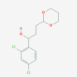 molecular formula C13H16Cl2O3 B8003274 1-(2,4-Dichlorophenyl)-3-[2-(1,3-dioxanyl)]-1-propanol 
