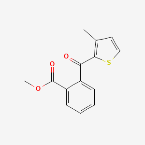 molecular formula C14H12O3S B8003291 Methyl 2-(3-methyl-2-thenoyl)benzoate 