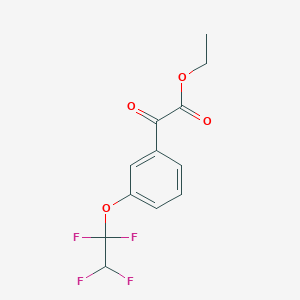 molecular formula C12H10F4O4 B8003337 Oxo-[3-(1,1,2,2-tetrafluoro-ethoxy)-phenyl]-acetic acid ethyl ester 
