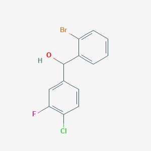 molecular formula C13H9BrClFO B8003353 2-Bromo-4'-chloro-3'-fluorobenzhydrol 