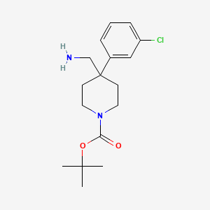 molecular formula C17H25ClN2O2 B8003431 tert-Butyl 4-(aminomethyl)-4-(3-chlorophenyl)piperidine-1-carboxylate 