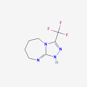 molecular formula C7H9F3N4 B8003434 3-(trifluoromethyl)-5,6,7,8-tetrahydro-1H-[1,2,4]triazolo[4,3-a][1,3]diazepine 