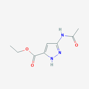 molecular formula C8H11N3O3 B8003493 ethyl 3-acetamido-1H-pyrazole-5-carboxylate 