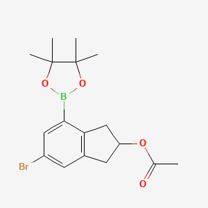molecular formula C17H22BBrO4 B8003524 2-Acetoxy-5-bromoindane-7-boronic acid pinacol ester 