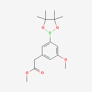 molecular formula C16H23BO5 B8003528 Methyl 2-(3-methoxy-5-(4,4,5,5-tetramethyl-1,3,2-dioxaborolan-2-yl)phenyl)acetate 