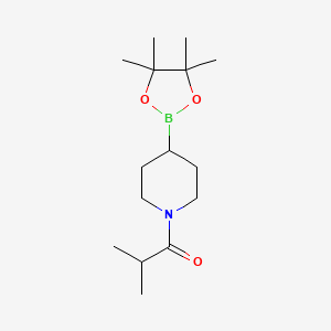 molecular formula C15H28BNO3 B8003542 2-Methyl-1-(4-(4,4,5,5-tetramethyl-1,3,2-dioxaborolan-2-yl)piperidin-1-yl)propan-1-one 