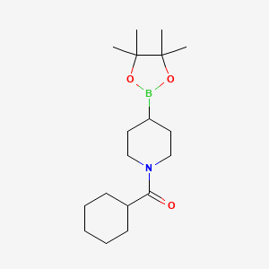 molecular formula C18H32BNO3 B8003547 Cyclohexyl(4-(4,4,5,5-tetramethyl-1,3,2-dioxaborolan-2-yl)piperidin-1-yl)methanone 