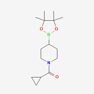 molecular formula C15H26BNO3 B8003552 Cyclopropyl(4-(4,4,5,5-tetramethyl-1,3,2-dioxaborolan-2-yl)piperidin-1-yl)methanone 