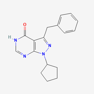 molecular formula C17H18N4O B8003614 3-benzyl-1-cyclopentyl-1H-pyrazolo[3,4-d]pyrimidin-4-ol 