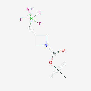 molecular formula C9H16BF3KNO2 B8003646 Potassium (1-Boc-azetidin-3-yl)methyltrifluoroborate 
