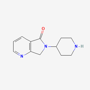 molecular formula C12H15N3O B8003763 6,7-Dihydro-6-(piperidin-4-yl)pyrrolo[3,4-b]pyridin-5-one 