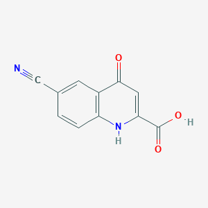 molecular formula C11H6N2O3 B8003828 6-Cyano-4-hydroxy-quinoline-2-carboxylic acid 