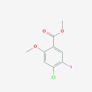 molecular formula C9H8ClIO3 B8003851 4-Chloro-5-iodo-2-methoxy-benzoic acid methyl ester 