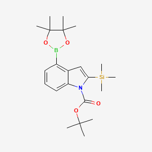 molecular formula C22H34BNO4Si B8003863 1-Boc-2-trimethylsilylindole-4-boronic acid pinacol ester 