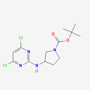 molecular formula C13H18Cl2N4O2 B8003875 Tert-butyl 3-(4,6-dichloropyrimidin-2-ylamino)pyrrolidine-1-carboxylate CAS No. 1415800-45-1