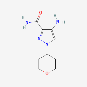 molecular formula C9H14N4O2 B8003897 4-氨基-1-(氧杂-4-基)-1h-吡唑-3-甲酰胺 