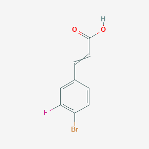 molecular formula C9H6BrFO2 B8003913 3-(4-Bromo-3-fluorophenyl)prop-2-enoic acid 