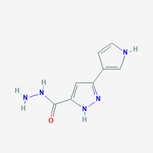 molecular formula C8H9N5O B8003929 3-(1H-pyrrol-3-yl)-1H-pyrazole-5-carbohydrazide 