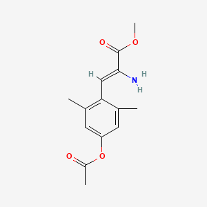 molecular formula C14H17NO4 B8003942 methyl (2Z)-3-[4-(acetyloxy)-2,6-dimethylphenyl]-2-aminoprop-2-enoate 