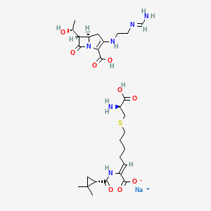 sodium;(Z)-7-[(2S)-2-amino-2-carboxyethyl]sulfanyl-2-[[(1S)-2,2-dimethylcyclopropanecarbonyl]amino]hept-2-enoate;(5R,6S)-3-[2-(aminomethylideneamino)ethylamino]-6-[(1R)-1-hydroxyethyl]-7-oxo-1-azabicyclo[3.2.0]hept-2-ene-2-carboxylic acid