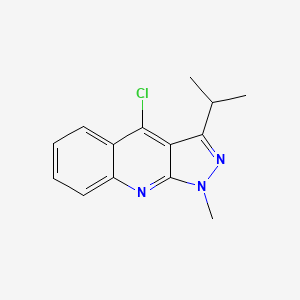 molecular formula C14H14ClN3 B8004040 4-chloro-3-isopropyl-1-methyl-1H-pyrazolo[3,4-b]quinoline 