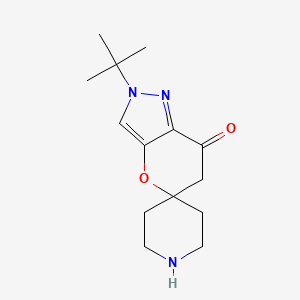 molecular formula C14H21N3O2 B8004074 2'-(tert-butyl)-2'H-spiro[piperidine-4,5'-pyrano[3,2-c]pyrazol]-7'(6'H)-one 