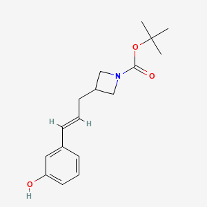molecular formula C17H23NO3 B8004116 Tert-butyl 3-(3-hydroxycinnamyl)azetidine-1-carboxylate 