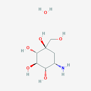 (1R,2S,3R,4S,5S)-5-amino-1-(hydroxymethyl)cyclohexane-1,2,3,4-tetrol;hydrate