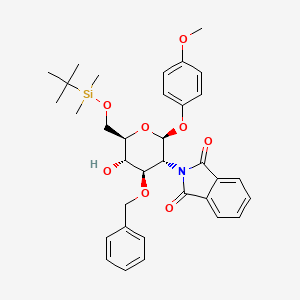 4-Methoxyphenyl 3-o-benzyl-6-o-tert-butyldimethylsilyl-2-deoxy-2-phthalimido-beta-d-glucopyranoside