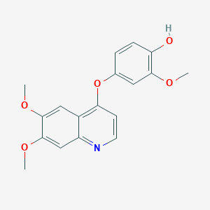 molecular formula C18H17NO5 B8004174 4-(6,7-Dimethoxyquinolin-4-yloxy)-2-methoxyphenol CAS No. 1206970-71-9