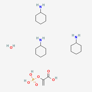 molecular formula C21H46N3O7P B8004182 2-(Phosphonooxy)prop-2-enoic acid--cyclohexanamine--water (1/3/1) 