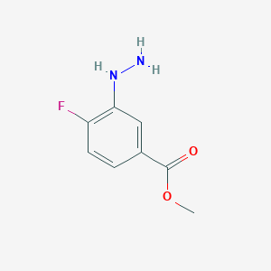 molecular formula C8H9FN2O2 B8004197 4-氟-3-肼基苯甲酸甲酯 