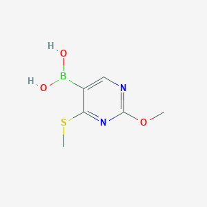 molecular formula C6H9BN2O3S B8004216 2-Methoxy-4-(methylthio)pyrimidin-5-ylboronic acid 