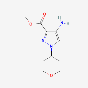molecular formula C10H15N3O3 B8004226 Methyl 4-amino-1-(tetrahydro-2h-pyran-4-yl)-1h-pyrazole-3-carboxylate 