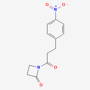 molecular formula C12H12N2O4 B8004243 1-(3-(4-Nitrophenyl)propanoyl)azetidin-2-one 