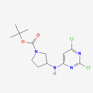 molecular formula C13H18Cl2N4O2 B8004330 Tert-butyl 3-(2,6-dichloropyrimidin-4-ylamino)pyrrolidine-1-carboxylate CAS No. 1415800-39-3