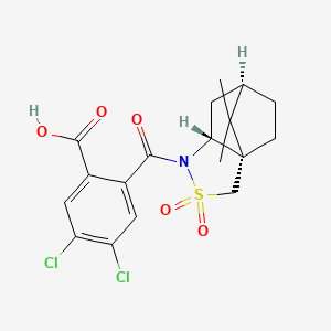 4,5-dichloro-2-[(1S,5R,7R)-10,10-dimethyl-3,3-dioxo-3lambda6-thia-4-azatricyclo[5.2.1.01,5]decane-4-carbonyl]benzoic acid