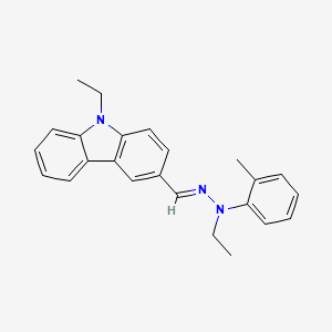 molecular formula C24H25N3 B8004420 9-Ethyl-3-((2-ethyl-2-(o-tolyl)hydrazono)methyl)-9H-carbazole 
