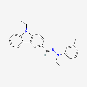 molecular formula C24H25N3 B8004442 9-Ethyl-3-((2-ethyl-2-(m-tolyl)hydrazono)methyl)-9H-carbazole 