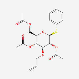 molecular formula C21H26O8S B8004461 (2R,3R,4S,5R,6S)-2-(Acetoxymethyl)-4-(allyloxy)-6-(phenylthio)tetrahydro-2H-pyran-3,5-diyl diacetate 