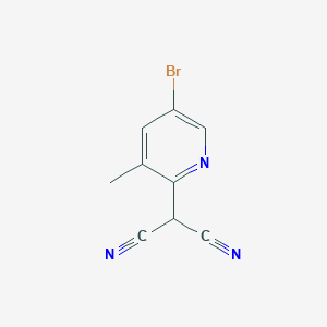molecular formula C9H6BrN3 B8004491 2-(5-Bromo-3-methylpyridin-2-yl)malononitrile 