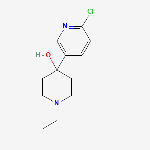 molecular formula C13H19ClN2O B8004494 4-(6-Chloro-5-methylpyridin-3-yl)-1-ethylpiperidin-4-ol 