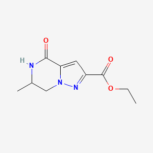 molecular formula C10H13N3O3 B8004497 Ethyl 6-methyl-4-oxo-4,5,6,7-tetrahydropyrazolo[1,5-a]pyrazine-2-carboxylate 