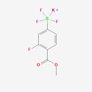 molecular formula C8H6BF4KO2 B8004529 Potassium trifluoro(3-fluoro-4-(methoxycarbonyl)phenyl)borate 
