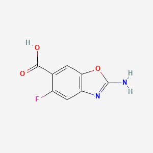 molecular formula C8H5FN2O3 B8004584 2-Amino-5-fluoro-1,3-benzoxazole-6-carboxylic acid 
