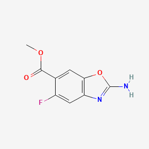molecular formula C9H7FN2O3 B8004590 Methyl 2-amino-5-fluoro-1,3-benzoxazole-6-carboxylate 