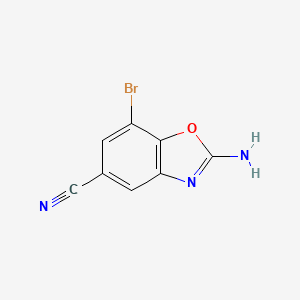 molecular formula C8H4BrN3O B8004597 2-Amino-7-bromo-1,3-benzoxazole-5-carbonitrile 