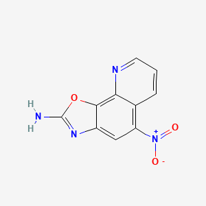 molecular formula C10H6N4O3 B8004623 5-Nitro-[1,3]oxazolo[4,5-H]quinolin-2-amine 